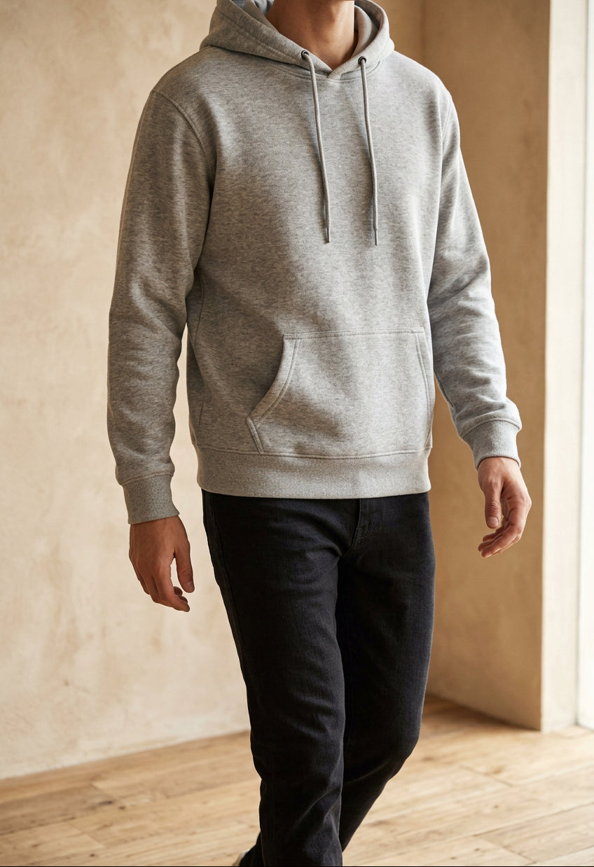 Unisex Heavyweight Fleece Lined Hoodie - Plain Pullover Hooded Sweatshirt for Winter