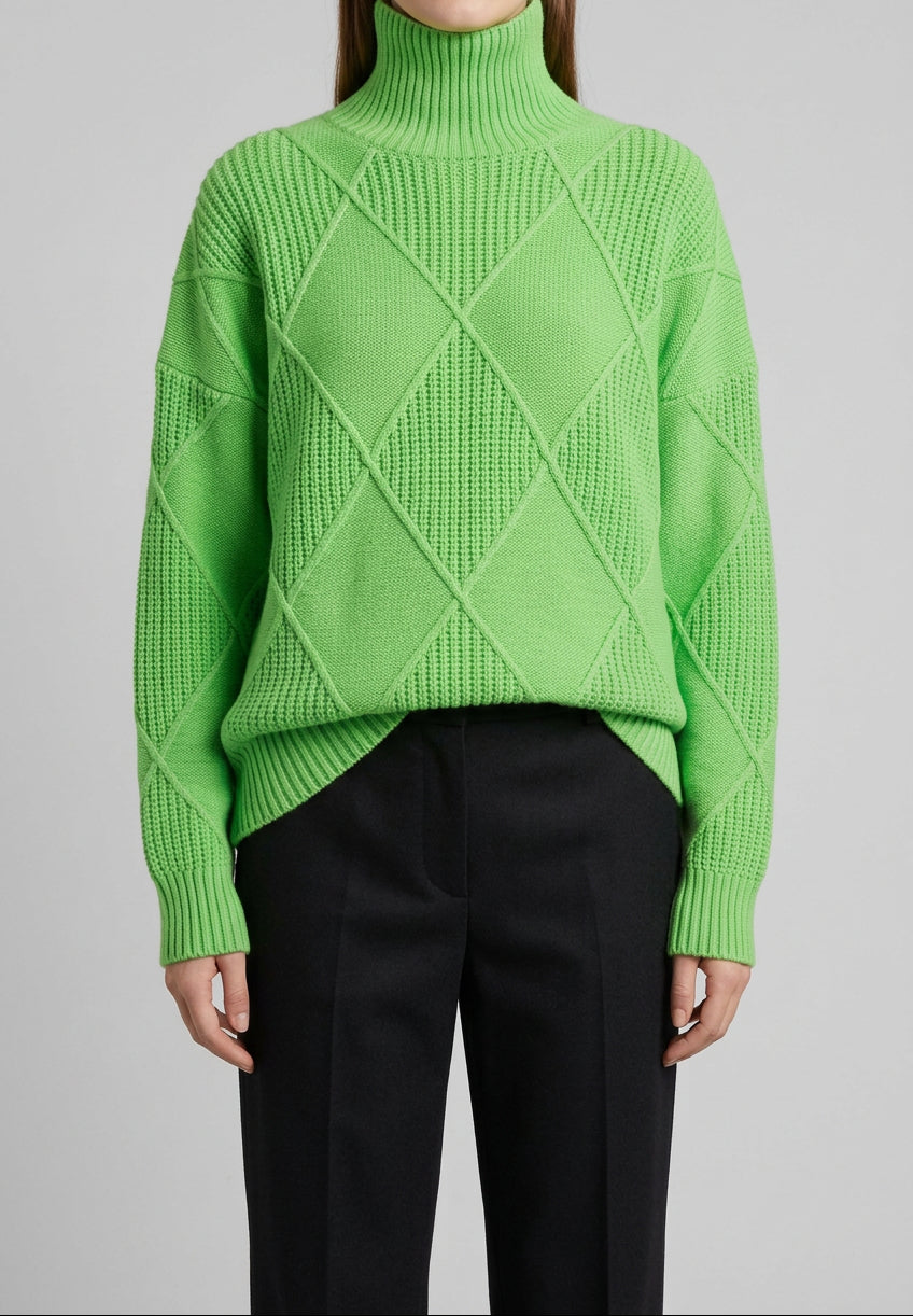 Women's Chunky Turtleneck Sweater - Oversized Knit Pullover, Cozy Winter Jumper