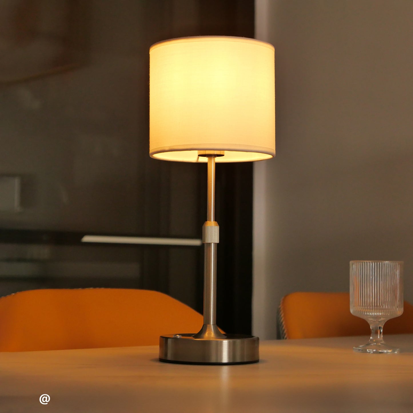 Japanese Wireless Table Lamp - Rechargeable Cordless Bedside Night Light Warm Ambient Desk Lamp