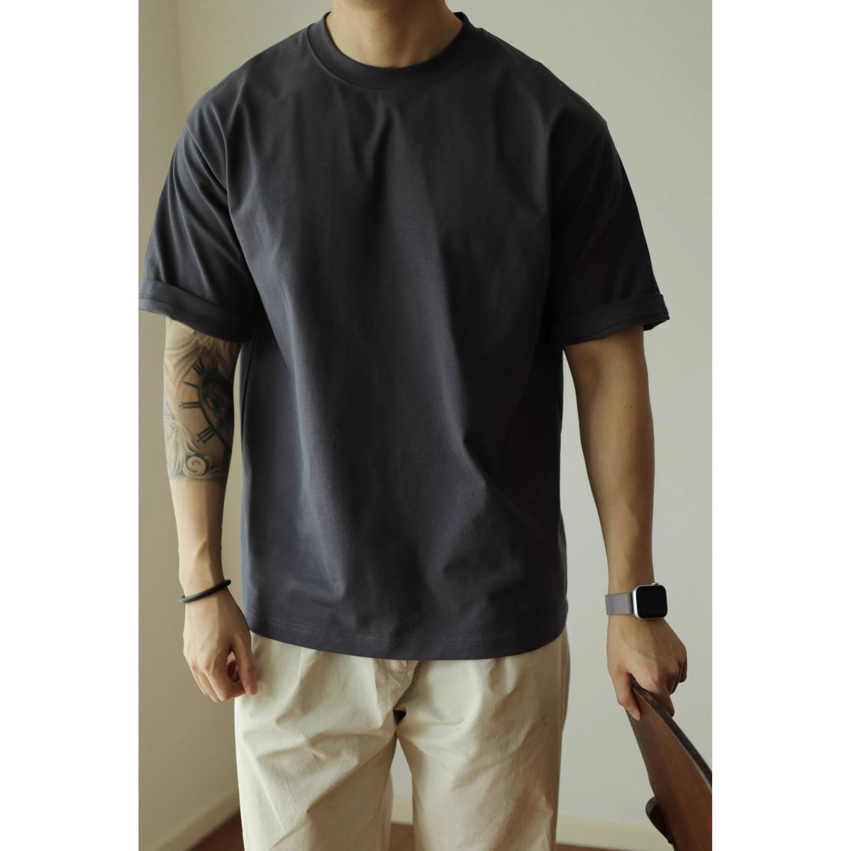 Heavyweight 230g Cotton T-Shirt - Unisex Boxy Fit, No Side Seams
