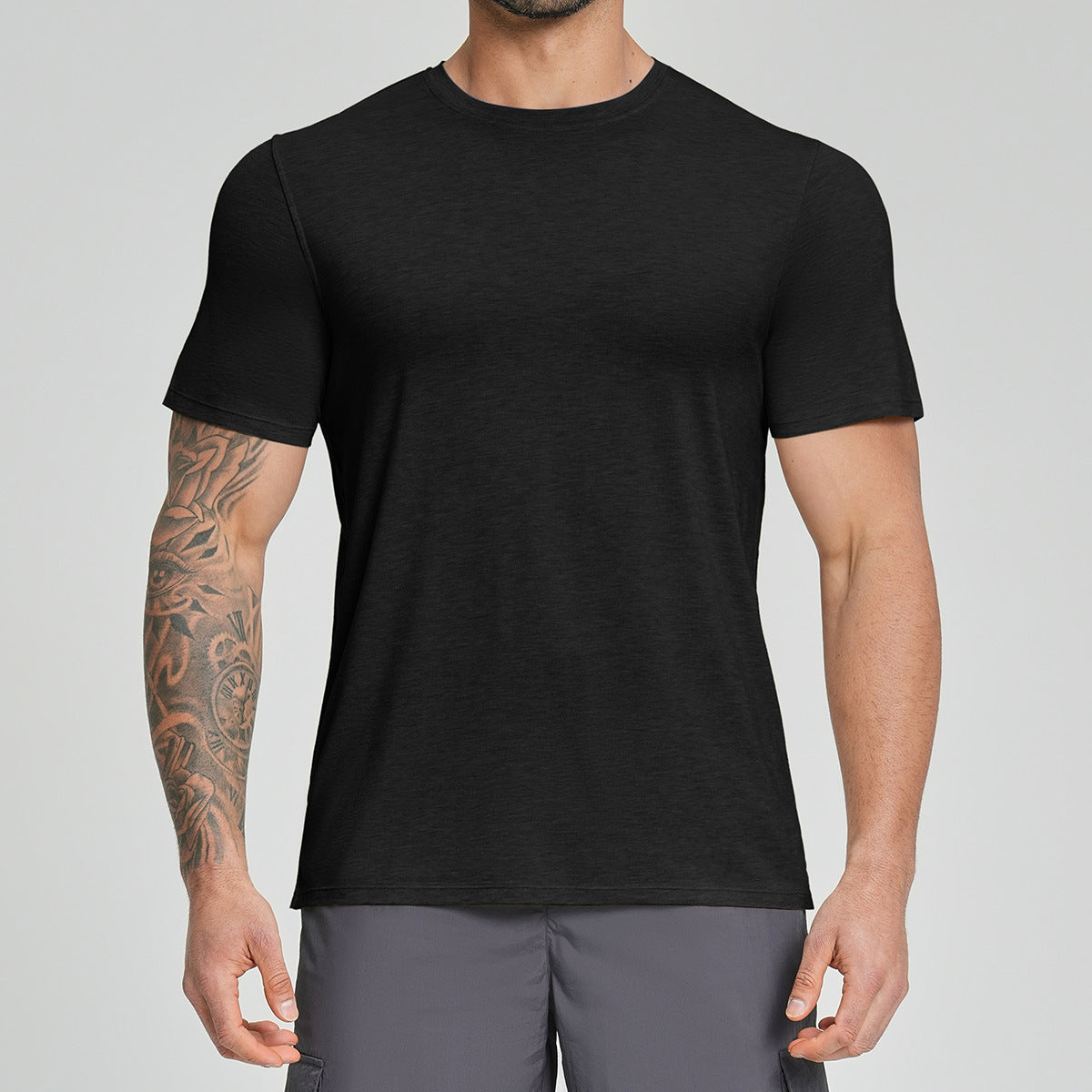Mens Merino Wool Blend T-Shirt - Lyocell Breathable Base Layer
