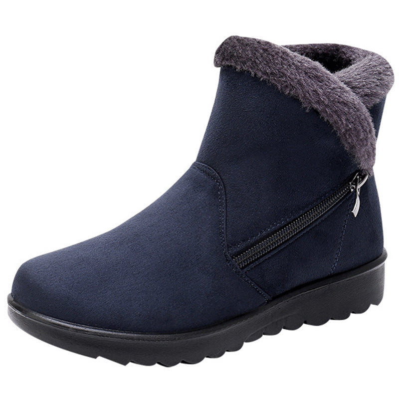 Women's Fur Lined Snow Boots - Warm Side Zip Winter Ankle Boots