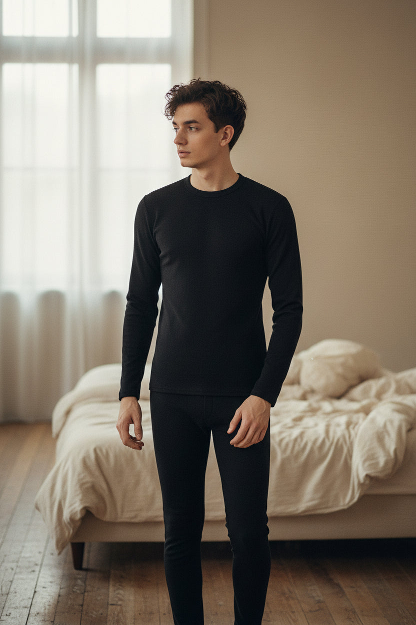Unisex Thermal Base Layer Set - Long Sleeve Thermal Underwear Top and Bottoms for Cold Winter Weather