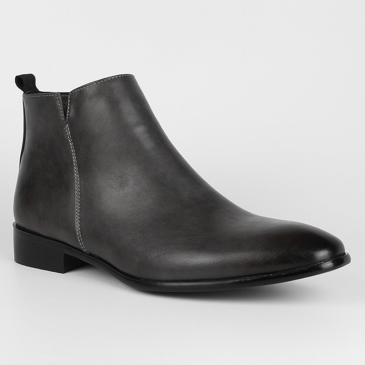 Men's Square Toe Chelsea Boots - Faux Leather Slip On Dress Boots for Fall & Winter