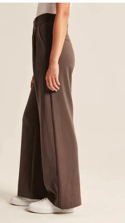 Womens Wide Leg Trousers - High Waist Tailored Palazzo Pants