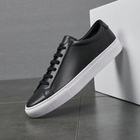 Classic White Leather Sneakers - Unisex Low Top Minimalist Trainers
