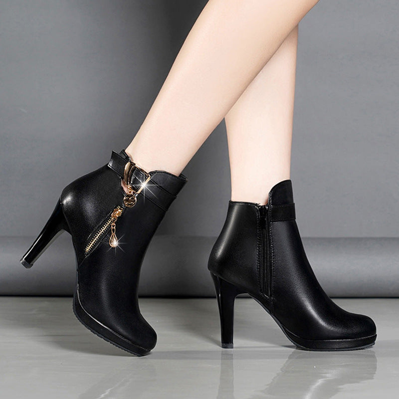 Women's Stiletto Ankle Boots - Pointed Toe Side Zip Dress Booties