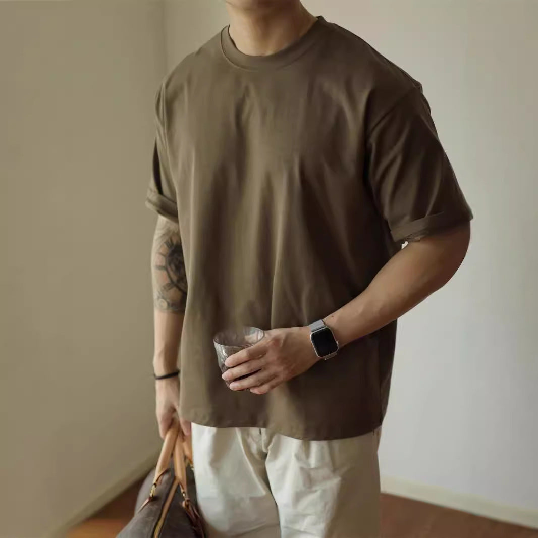 Heavyweight 230g Cotton T-Shirt - Unisex Boxy Fit, No Side Seams