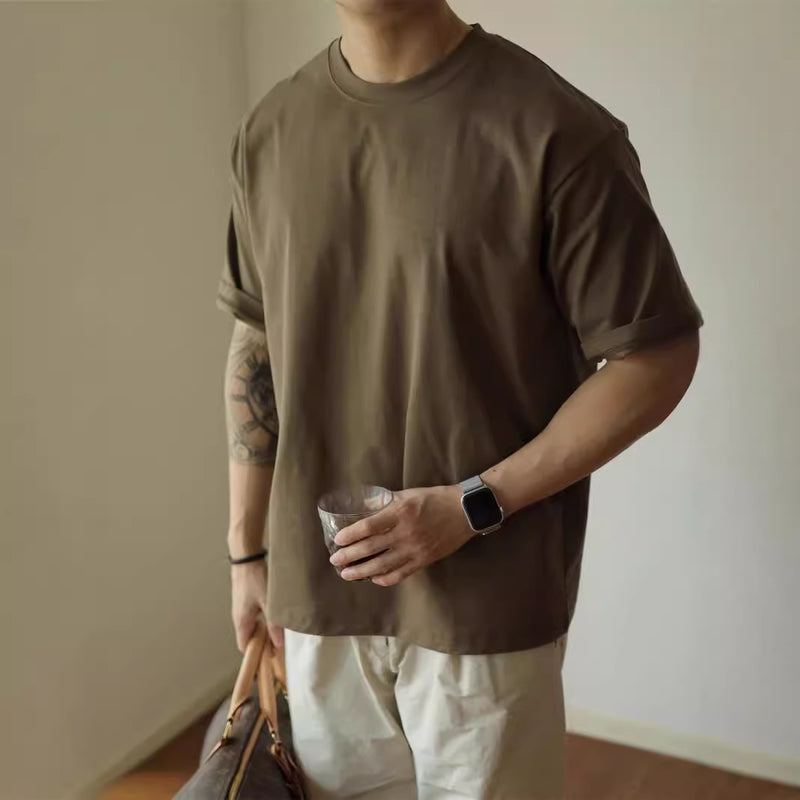 Heavyweight 230g Cotton T-Shirt - Unisex Boxy Fit, No Side Seams