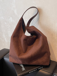 Womens Suede Shoulder Tote Bag - Large Slouchy Underarm Bag