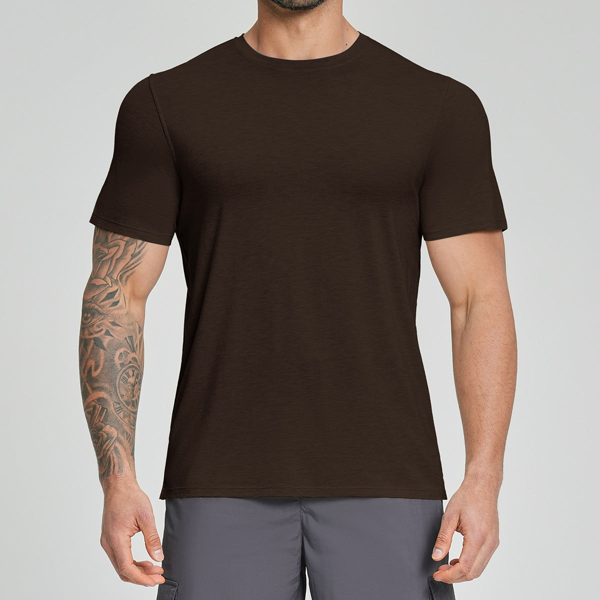 Mens Merino Wool Blend T-Shirt - Lyocell Breathable Base Layer