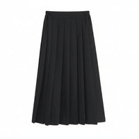 Womens A-Line Pleated Midi Skirt - High Waist Box Pleat