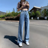 Unisex Wide Leg Jeans High Waist Denim Pants Baggy Y2K 90s Skater Loose Fit Streetwear Casual Fashion Clothing for Men & Women