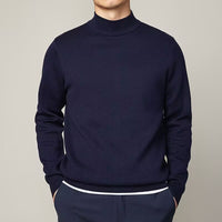 Mock Neck Turtleneck Sweater - Jacquard Knit Jumper, Loose Fit