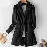 Womens Double Breasted Trench Coat - Mid Length Overcoat, Plus Size