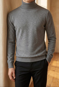 Men's Turtleneck Sweater - Slim Fit Knit Pullover for Fall & Winter