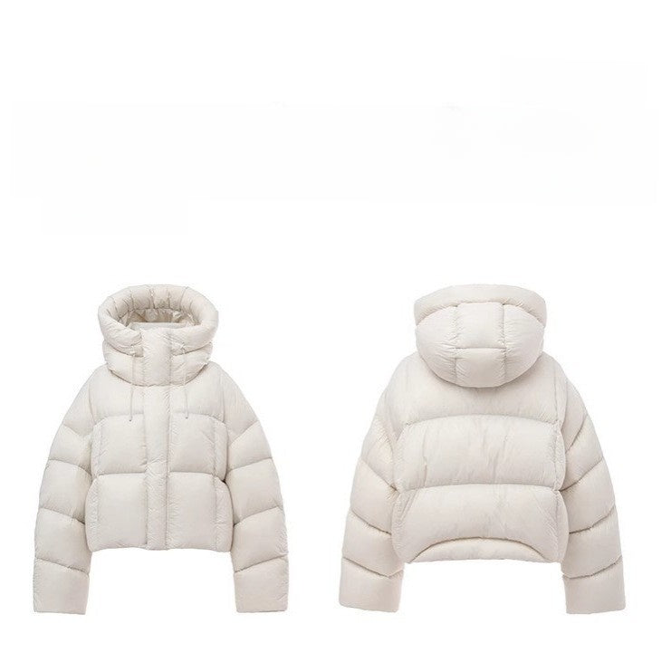 Womens Hooded Puffer Jacket - Loose Fit Padded Winter Coat