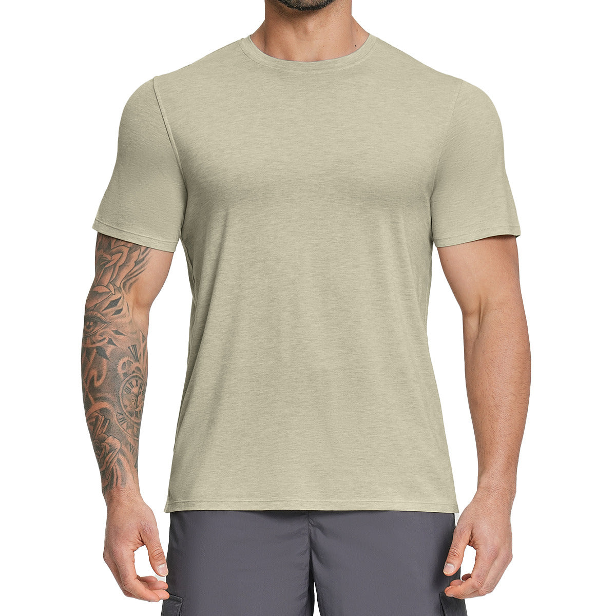 Mens Merino Wool Blend T-Shirt - Lyocell Breathable Base Layer