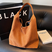 Womens Suede Shoulder Tote Bag - Large Slouchy Underarm Bag