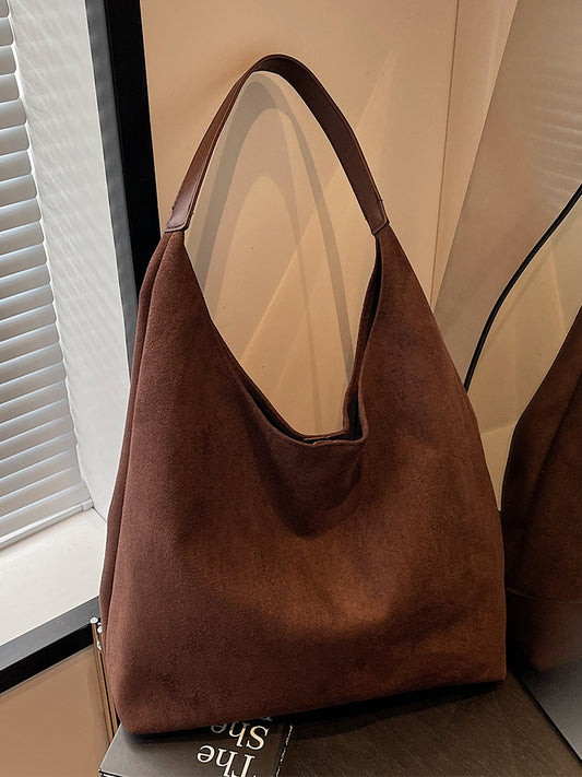 Womens Suede Tote Bag - Large Slouchy Shoulder Handbag