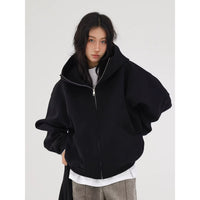 Mens Zip Up Hoodie - Stand Collar Hooded Sweatshirt Jacket