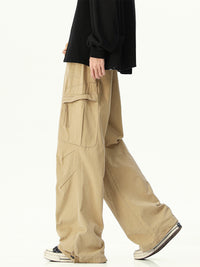 Mens Cargo Trousers - Cotton Utility Pants, Relaxed Streetwear Fit
