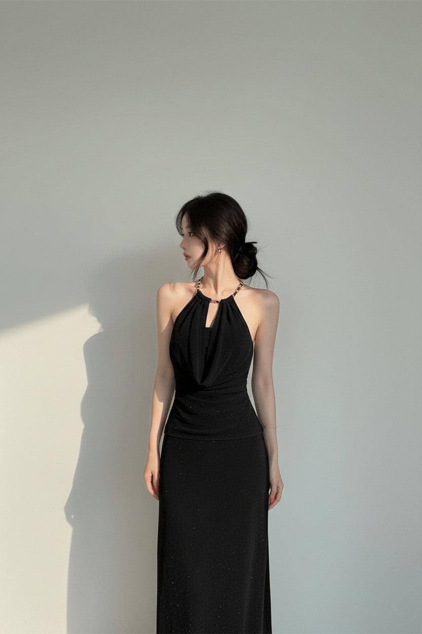 Womens Halter Neck Top - Sleeveless Backless Cami Vest Top