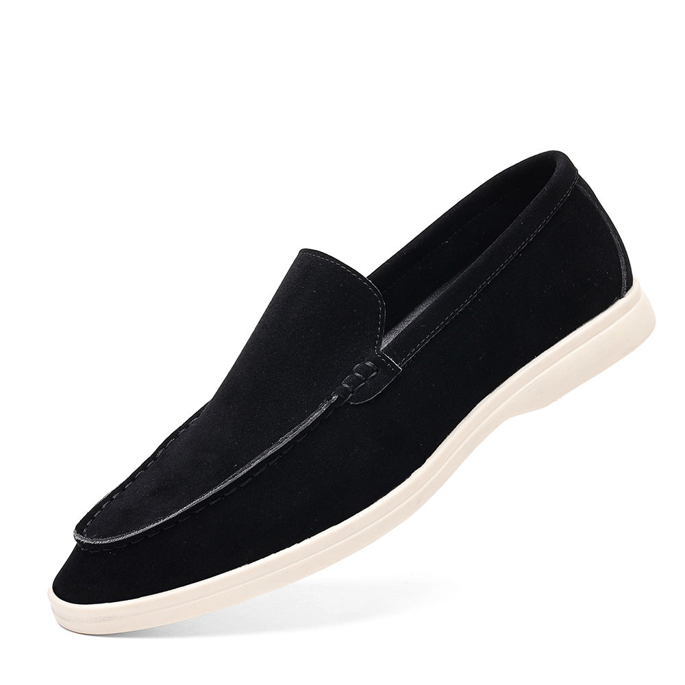 Mens Slip On Loafers - Low Wedge Heel Casual Driving Shoes