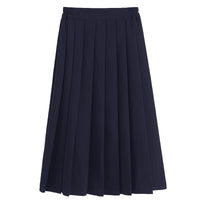 Womens A-Line Pleated Midi Skirt - High Waist Box Pleat