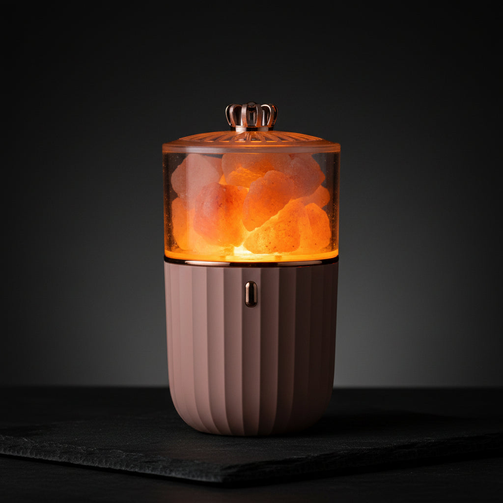 Himalayan Salt Lamp with Aromatherapy - Natural Pink Salt Night Light Diffuser for Bedroom Relaxation