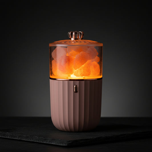 Himalayan Salt Lamp with Aromatherapy - Natural Pink Salt Night Light Diffuser for Bedroom Relaxation
