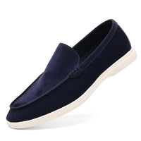 Mens Slip On Loafers - Low Wedge Heel Casual Driving Shoes