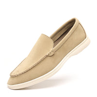 Mens Slip On Loafers - Low Wedge Heel Casual Driving Shoes