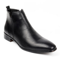 Men's Square Toe Chelsea Boots - Faux Leather Slip On Dress Boots for Fall & Winter