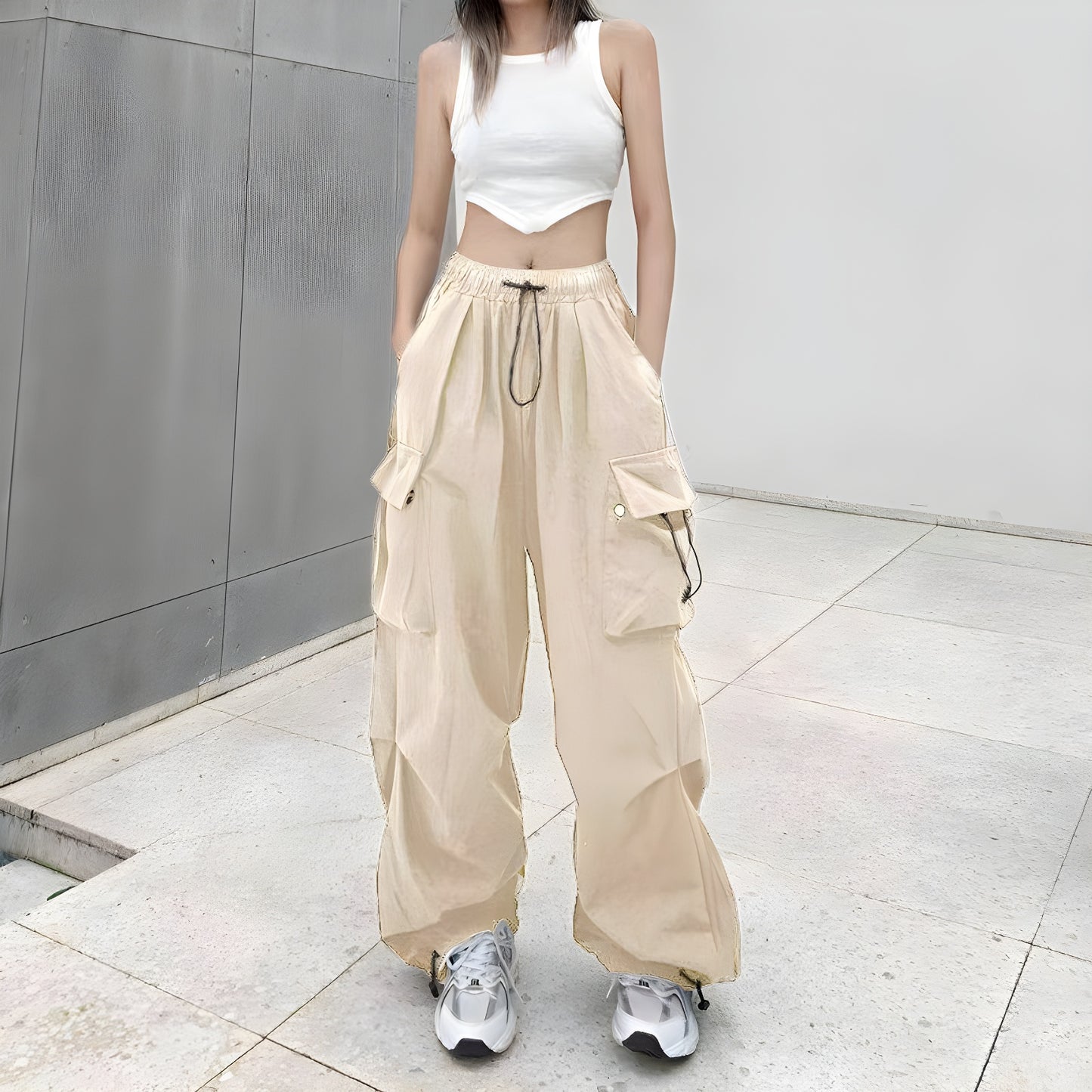 Unisex Vintage Cargo Baggy Jeans Multi Pocket Utility Loose Fit Denim Streetwear Skater Pants Casual Clothing for Men & Women