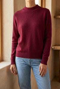 Women's Mock Neck Sweater - Soft Knit Loose Fit Pullover for Fall & Winter