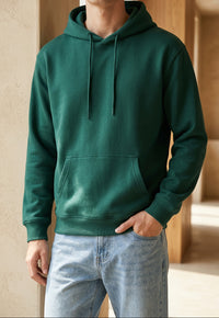 Unisex Heavyweight Fleece Lined Hoodie - Plain Pullover Hooded Sweatshirt for Winter