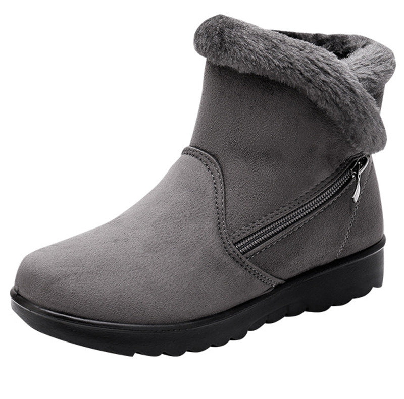 Women's Fur Lined Snow Boots - Warm Side Zip Winter Ankle Boots