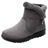 Women's Fur Lined Snow Boots - Warm Side Zip Winter Ankle Boots