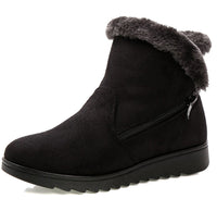 Women's Fur Lined Snow Boots - Warm Side Zip Winter Ankle Boots