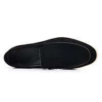 Mens Slip On Loafers - Low Wedge Heel Casual Driving Shoes