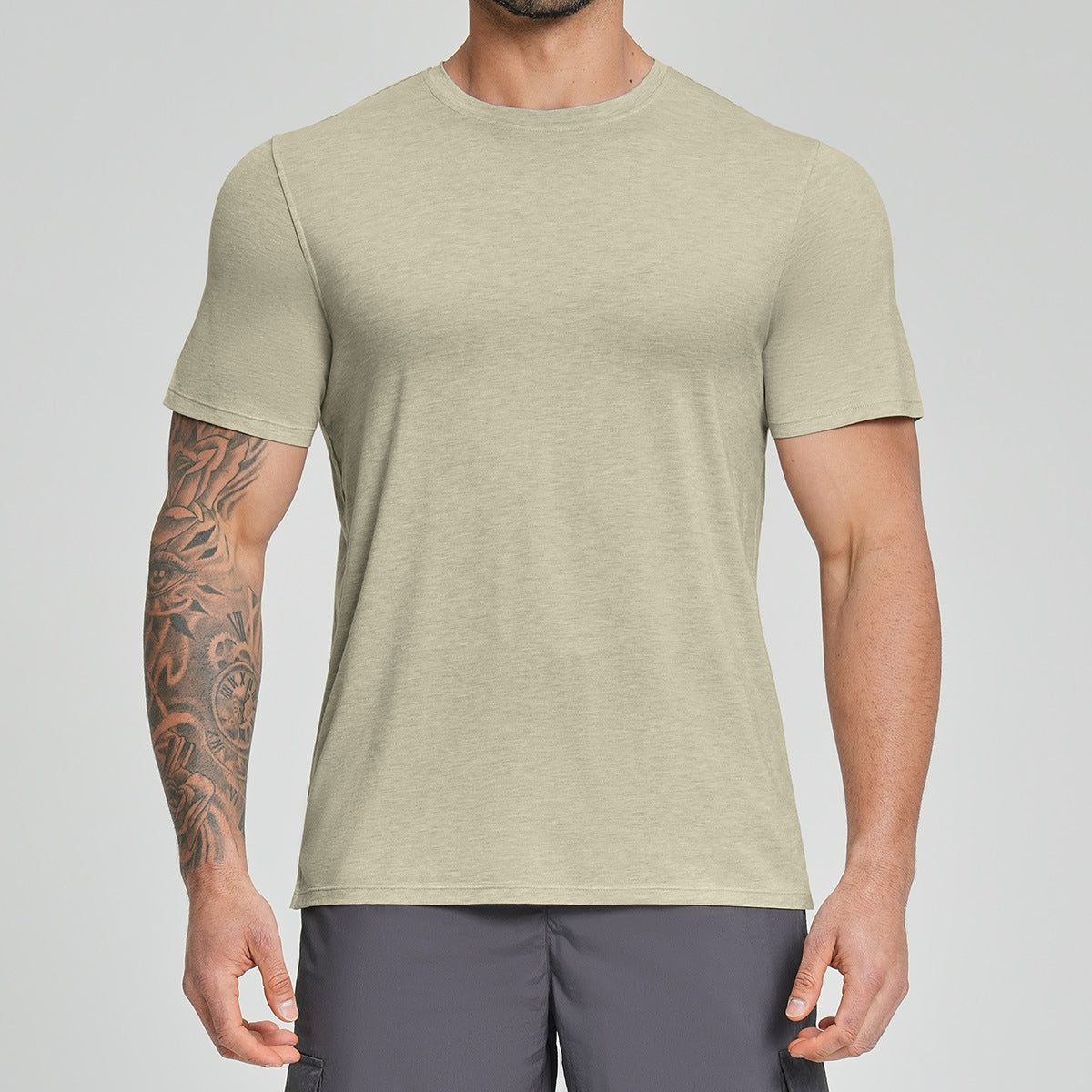 Mens Merino Wool Blend T-Shirt - Lyocell Breathable Base Layer