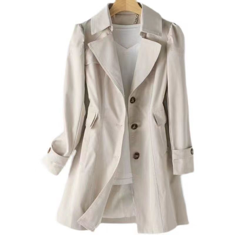 Womens Double Breasted Trench Coat - Mid Length Overcoat, Plus Size