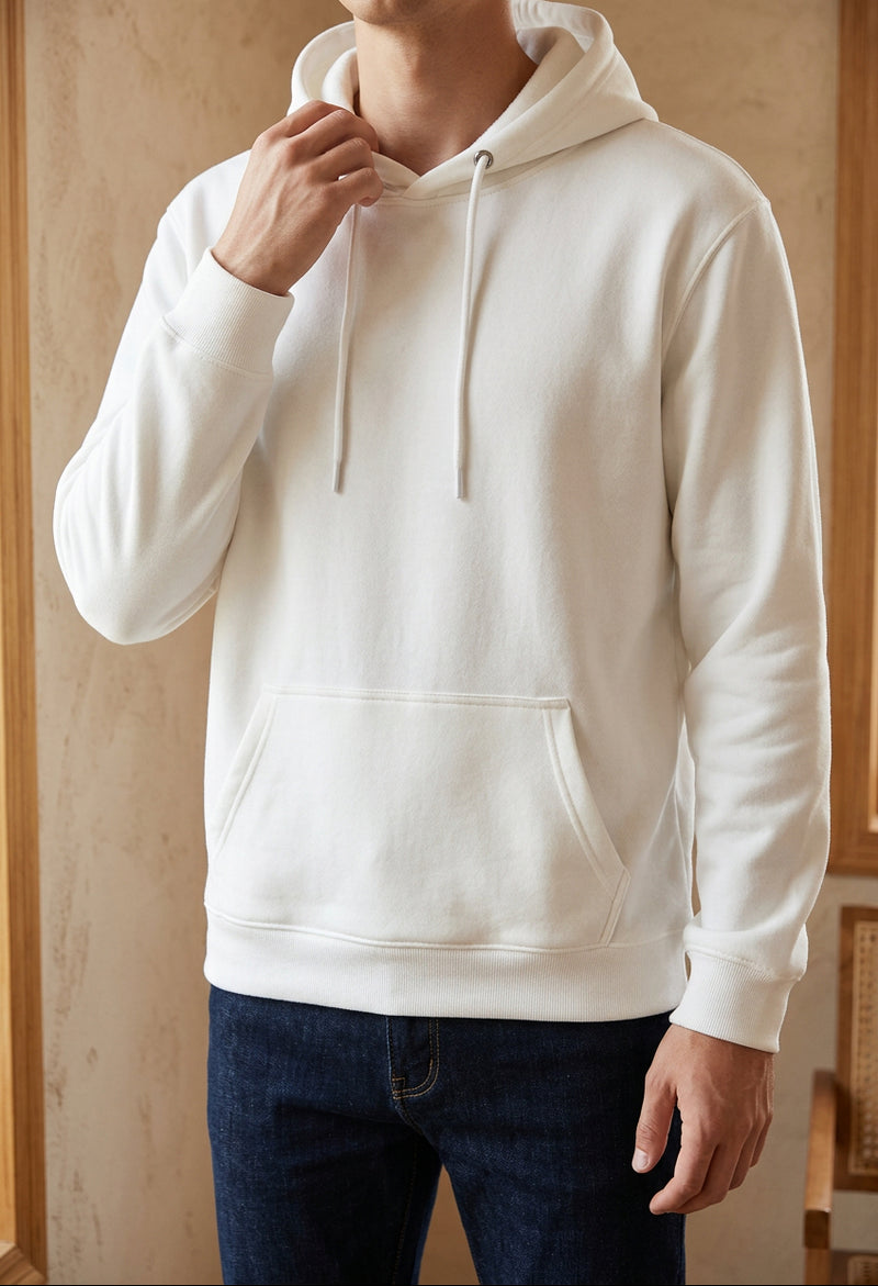 Unisex Heavyweight Fleece Lined Hoodie - Plain Pullover Hooded Sweatshirt for Winter