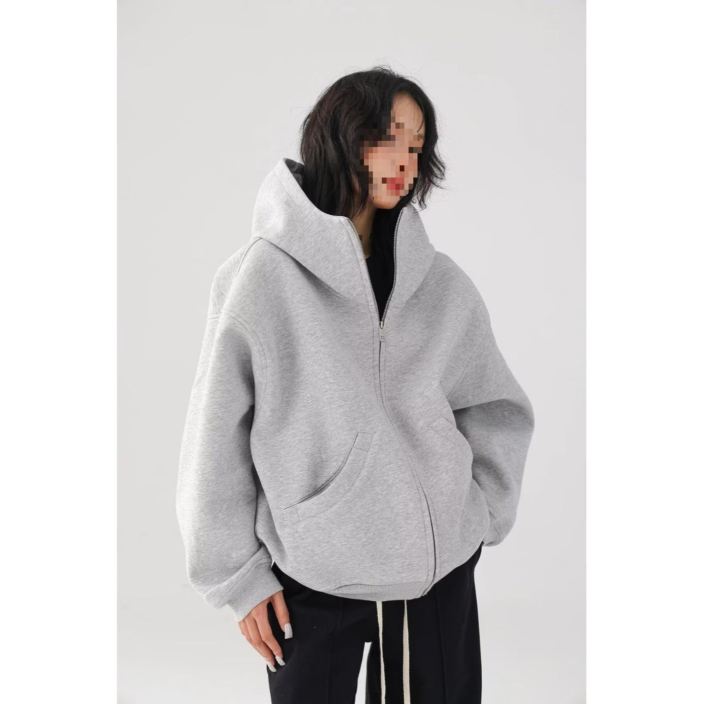 Mens Zip Up Hoodie - Stand Collar Hooded Sweatshirt Jacket