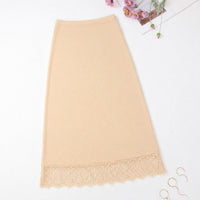 Womens Satin Slip Skirt - Lace Trim Slip Midi Skirt, Underskirt