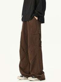 Mens Cargo Trousers - Cotton Utility Pants, Relaxed Streetwear Fit