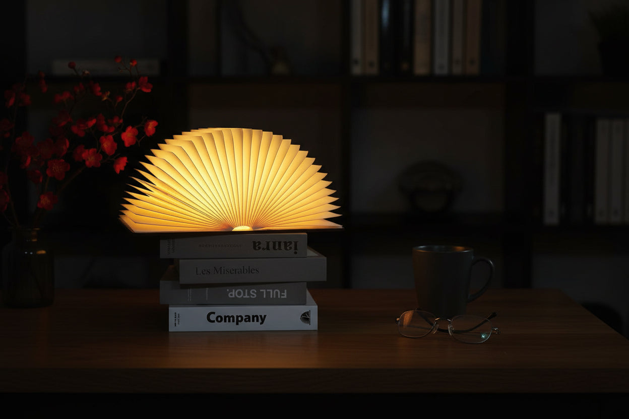 Folding Book Lamp - Ambient LED Book Light Foldable Night Light for Bedroom Living Room Desk Decor