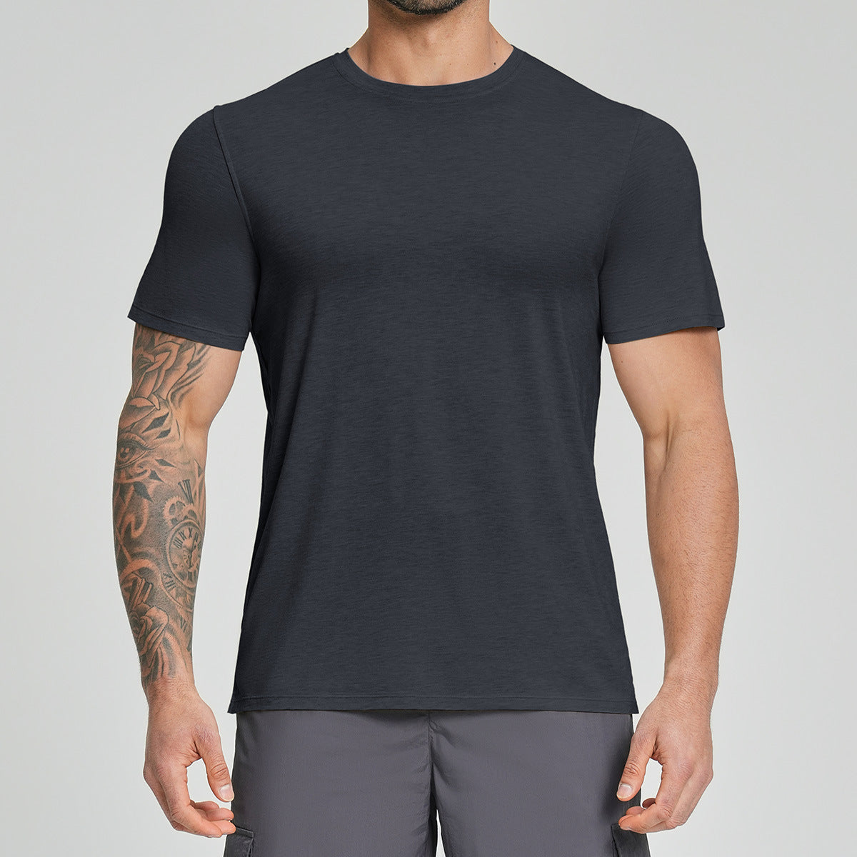 Mens Merino Wool Blend T-Shirt - Lyocell Breathable Base Layer