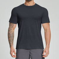 Mens Merino Wool Blend T-Shirt - Lyocell Breathable Base Layer